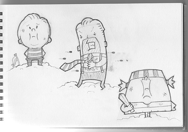 2D character design - Civillains sketch